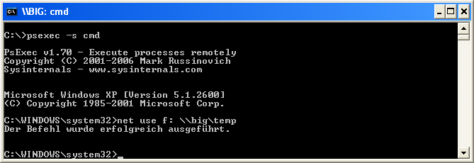 Mit psexec eine Kommandozeile im System Account ausführen